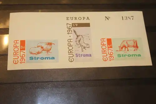 Isle of Stroma, EUROPA-UNION-Mitläufer, CEPT-Mitläufer, Englische Insel-Lokalpost-Marken Blockausgabe 1967