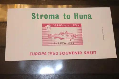 Isle of Stroma, EUROPA-UNION-Mitläufer, CEPT-Mitläufer, Englische Insel-Lokalpost-Marken Blockausgabe 1963