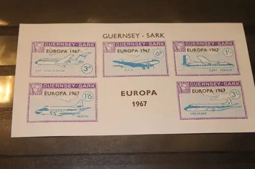 Guernsey-Sark, EUROPA-UNION-Mitläufer, CEPT-Mitläufer, Englische Insel-Lokalpost-Marken Blockausgabe 1967