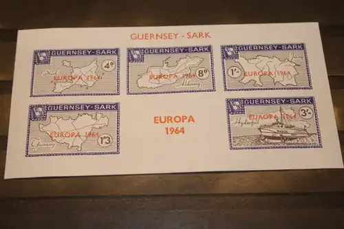 Guernsey-Sark, EUROPA-UNION-Mitläufer, CEPT-Mitläufer, Englische Insel-Lokalpost-Marken Blockausgabe 1964