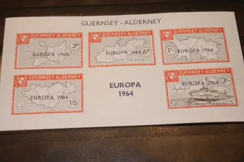 Guernsey-Alderney, EUROPA-UNION-Mitläufer, CEPT-Mitläufer, Englische Insel-Lokalpost-Marken Blockausgabe 1964