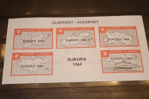 Guernsey-Alderney, EUROPA-UNION-Mitläufer, CEPT-Mitläufer, Englische Insel-Lokalpost-Marken Blockausgabe 1964