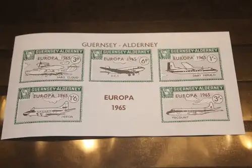 Guernsey-Alderney, EUROPA-UNION-Mitläufer, CEPT-Mitläufer, Englische Insel-Lokalpost-Marken Blockausgabe 1965