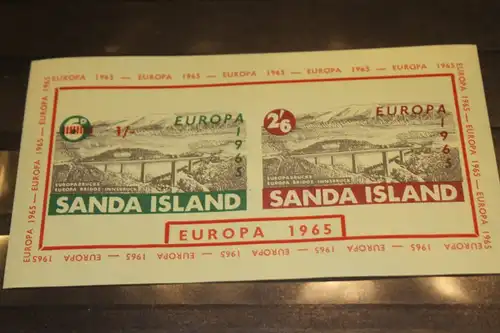 Sanda Island, EUROPA-UNION-Mitläufer, CEPT-Mitläufer, Englische Insel-Lokalpost-Marken Blockausgabe 1965