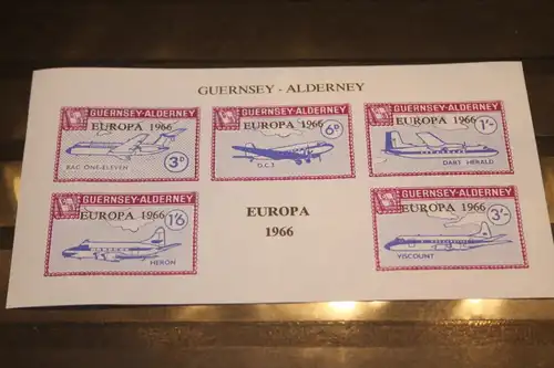 Guernsey-Alderney, EUROPA-UNION-Mitläufer, CEPT-Mitläufer, Englische Insel-Lokalpost-Marken Blockausgabe 1966