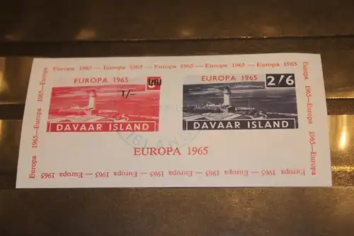 Davar Island, EUROPA-UNION-Mitläufer, CEPT-Mitläufer, Englische Insel-Lokalpost-Marken Blockausgabe 1965