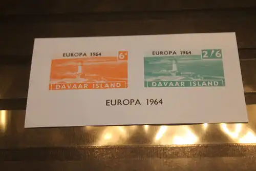 Davar Island, EUROPA-UNION-Mitläufer, CEPT-Mitläufer, Englische Insel-Lokalpost-Marken Blockausgabe 1964