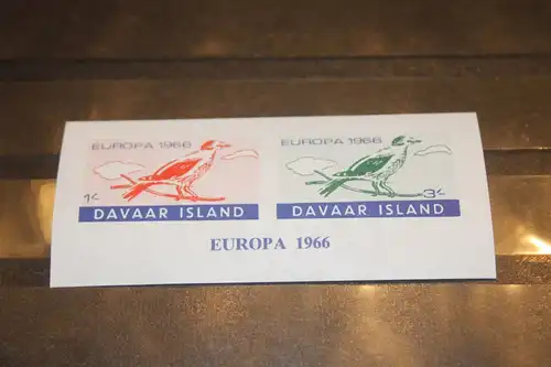 Davar Island, EUROPA-UNION-Mitläufer, CEPT-Mitläufer, Englische Insel-Lokalpost-Marken Blockausgabe 1966