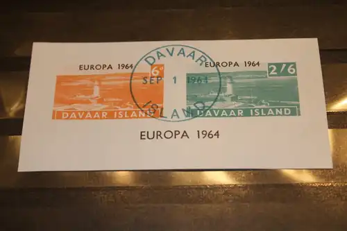 Davar Island, EUROPA-UNION-Mitläufer, CEPT-Mitläufer, Englische Insel-Lokalpost-Marken Blockausgabe 1964