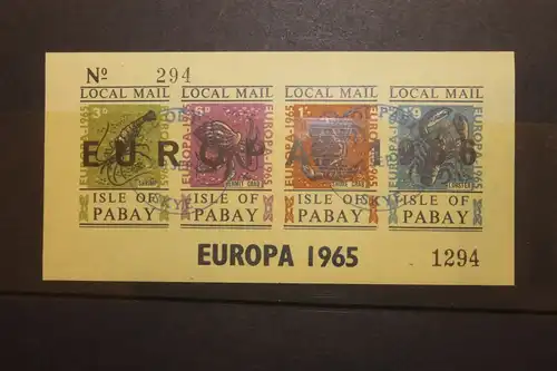 Isle of Pabay EUROPA-UNION-Mitläufer, CEPT-Mitläufer, Englische Insel-Lokalpost-Marken Blockausgabe 1966