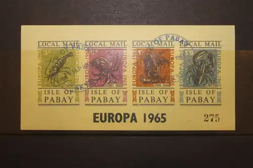 Isle of Pabay EUROPA-UNION-Mitläufer, CEPT-Mitläufer, Englische Insel-Lokalpost-Marken Blockausgabe 1965