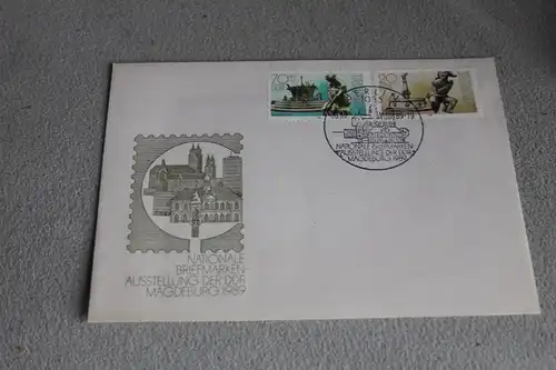 Ersttagsbrief FDC DDR: Briefmarkenausstellung Magdeburg 1989