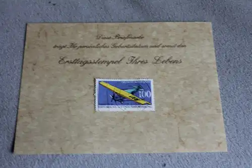 Personalisierte Ersttagskarte vom 7.5.1991; Personalisierte Geburtstagskarte mit Briefmarke und Stempel mit Geburtstagsdatum 