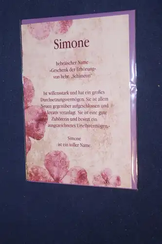 Simone, Namenskarte Simone, Geburtstagskarte Simone, Glückwunschkarte Simone, Personalisierte Karte

 Simone