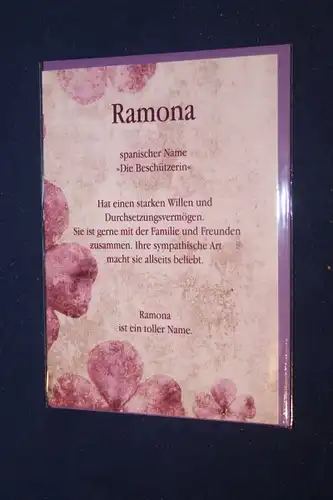 Ramona, Namenskarte Ramona, Geburtstagskarte Ramona, Glückwunschkarte Ramona, Personalisierte Karte

 Ramona