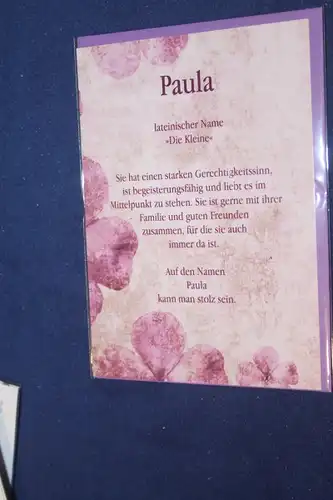 Paula, Namenskarte Paula, Geburtstagskarte Paula, Glückwunschkarte Paula, Personalisierte Karte

 Paula