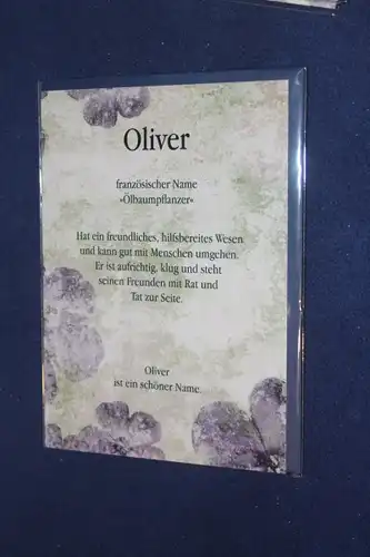 Oliver, Namenskarte Oliver, Geburtstagskarte Oliver, Glückwunschkarte Oliver, Personalisierte Karte

 Oliver