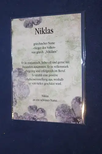 Niklas, Namenskarte Niklas, Geburtstagskarte Niklas, Glückwunschkarte Niklas, Personalisierte Karte

 Niklas