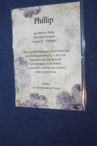 Phillip, Namenskarte Phillip, Geburtstagskarte Phillip, Glückwunschkarte Phillip, Personalisierte Karte

 Phillip