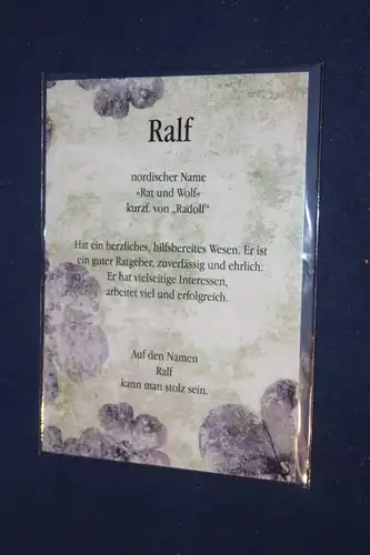 Ralf, Namenskarte Ralf, Geburtstagskarte Ralf, Glückwunschkarte Ralf, Personalisierte Karte

 Ralf
