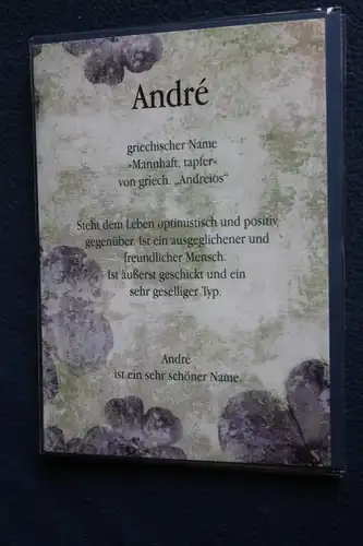 Andre, Namenskarte, Geburtstagskarte, Glückwunschkarte, Personalisierte Karte, Namen Andre