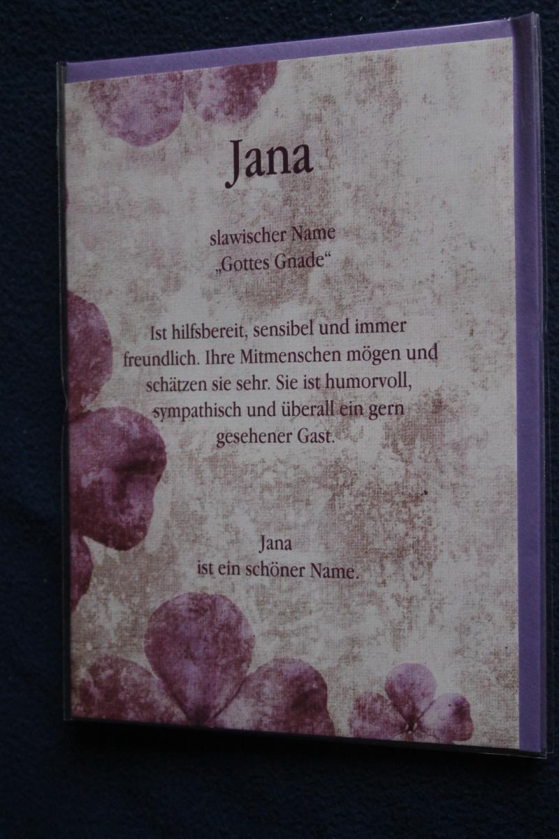 Jana Namenskarte Geburtstagskarte Gluckwunschkarte Personalisierte Karte Namen Jana Nr 1003 Oldthing Geburtstag
