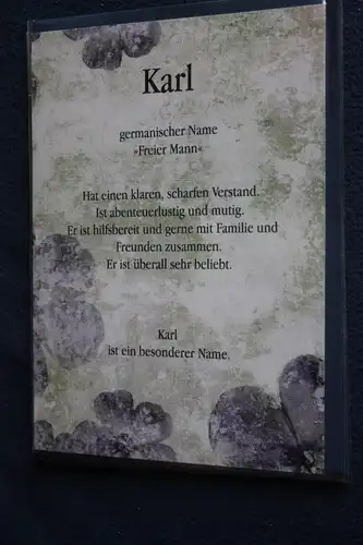 Karl, Namenskarte, Geburtstagskarte, Glückwunschkarte, Personalisierte Karte, Namen Karl