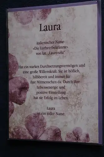 Laura, Namenskarte, Geburtstagskarte, Glückwunschkarte, Personalisierte Karte, Namen Laura