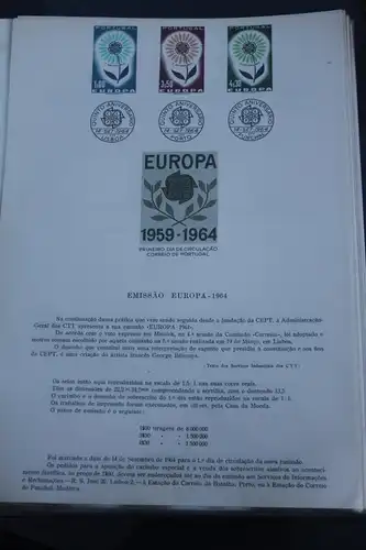 CEPT EUROPA-UNION Portugal 1964, MiNr. 963-65;  Ankündigungsblatt