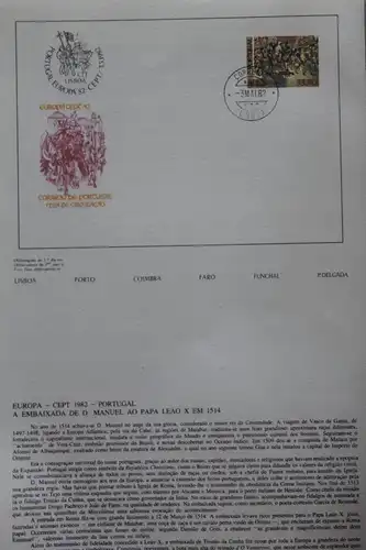 CEPT EUROPA-UNION Portugal 1982, MiNr. 1564;  Ankündigungsblatt