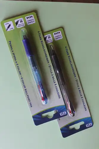 4-Farb Kugelschreiber; Vierfarb-Kugelschreiber; 2 Vierfarbkugelschreiber