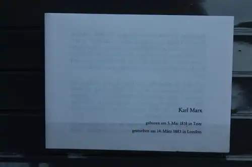 Karl Marx Münze; Flyer, Beschreibung, Begleitinfo