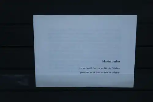 Martin Luther Münze; Flyer, Beschreibung, Begleitinfo