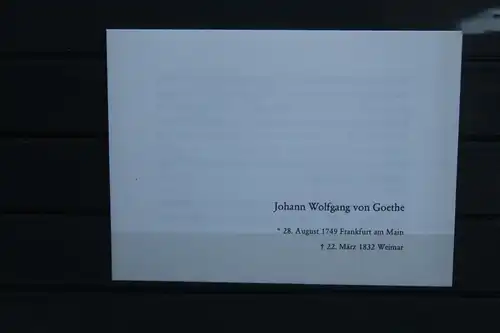 Johann Wolfgang von Goethe Münze; Flyer, Beschreibung, Begleitinfo