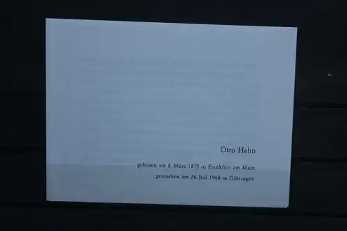 Otto Hahn Münze; Flyer, Beschreibung, Begleitinfo