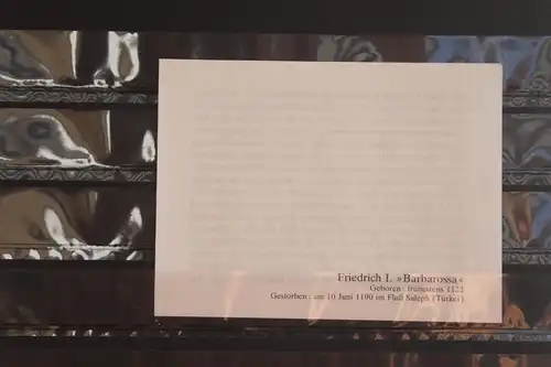 Friedrich I.; Barbarossa Münze; Flyer, Beschreibung, Begleitinfo