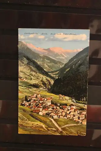 [Echtfotokarte farbig] Gotthardbahn. Airolo. Blick nach Ambri-Piotta. 