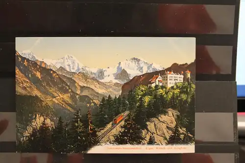 [Echtfotokarte farbig] Interlaken-Heimwehfluh; Eiger, Mönch und Jungfrau. 