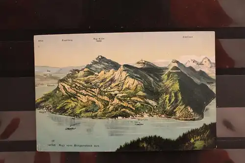 [Lithographie] Rigi Blick vom Bürgenstock aus. 