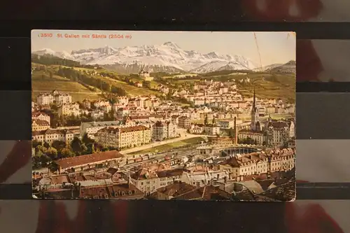 [Lithographie] St. Gallen, mit Säntis. 