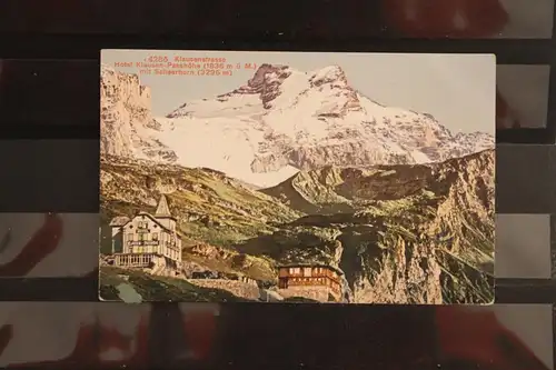 [Lithographie] Klausenstraße; Hotel Klausen mit Schneehorn. 