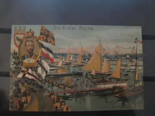 [Lithographie] Die Kieler Woche; Nr. 1 Hafenbild;
Prinz Heinrich von Preussen. 