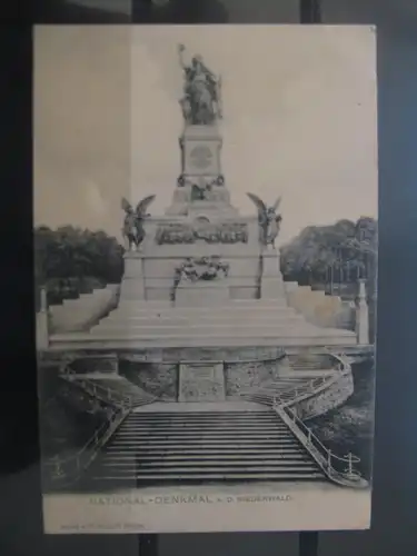 [Echtfotokarte schwarz/weiß] National-Denkmal; Niederwald. 