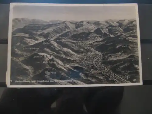 [Lithographie] Baden-Baden und Umgebung aus der Vogelschau. 