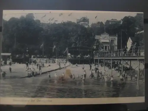 [Echtfotokarte schwarz/weiß] Strandbad Oevelgönne. 