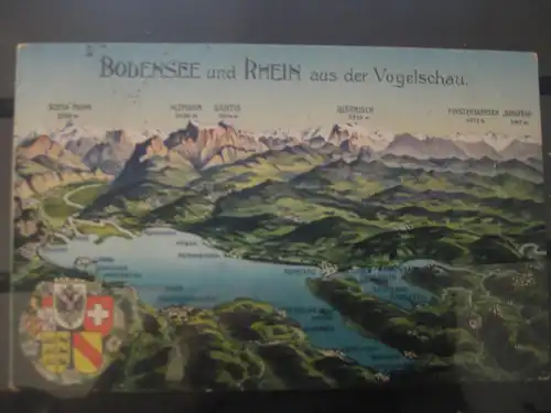 [Lithographie] Bodensee und Rhein aus der Vogelschau. 
