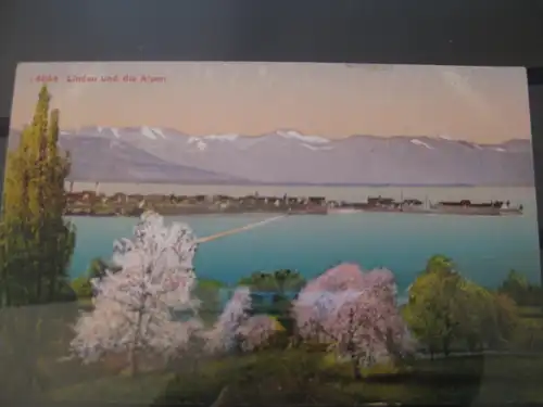 [Lithographie] Lindau und die Alpen. 