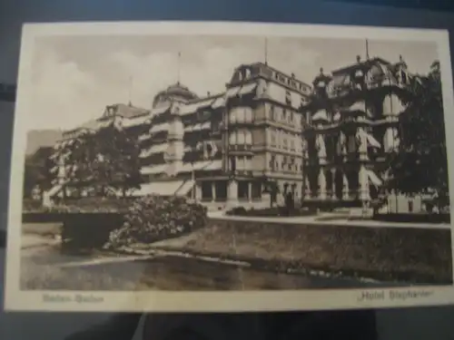 [Echtfotokarte schwarz/weiß] Baden-Baden, Hotel Stephanie. 