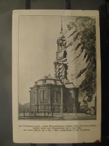 [Lithographie] Michaeliskirche; Brand am 3.7.1906. 