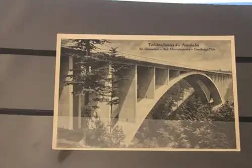 [Echtfotokarte schwarz/weiß] Teufelstalbrücke der Autobahn bei Hermsdorf - Bad Klosterlausnitz - Eisenberg  i. Thür. 